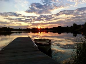 Sunset with rowing boat- click for photo gallery